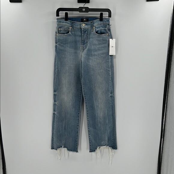 7 for all mankind Women's Cropped Alexa Jeans - Light Wash - 25 - New with tags - Picture 1 of 9
